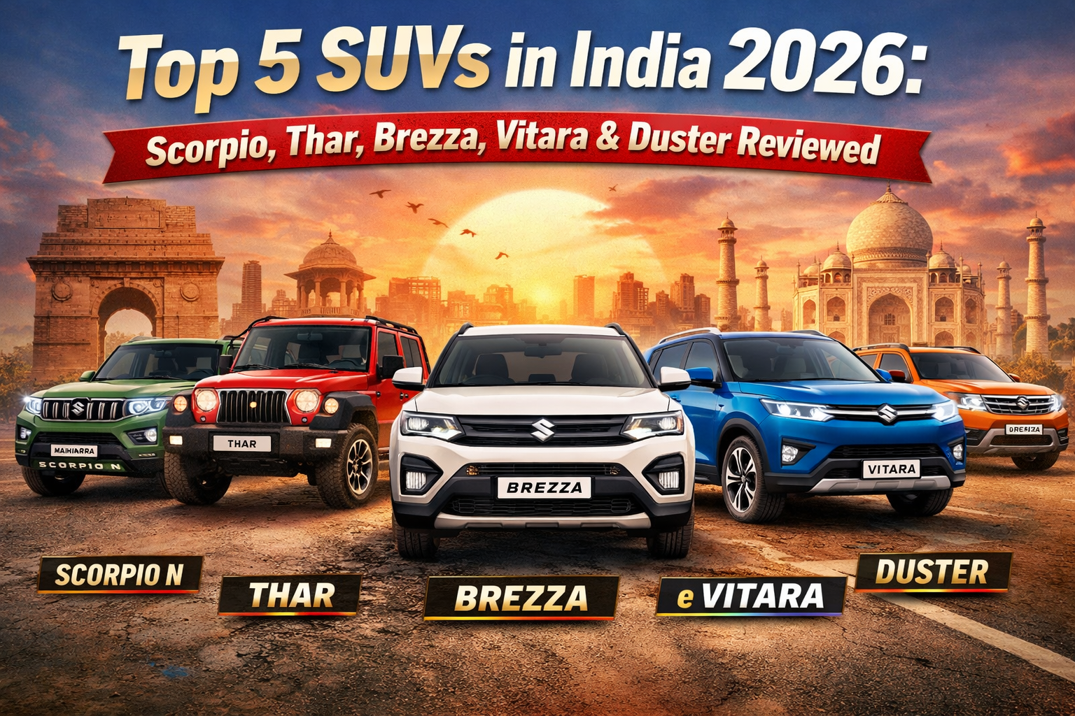Top 5 SUVs in India 2026: Scorpio, Thar, Brezza, Vitara & Duster Reviewed