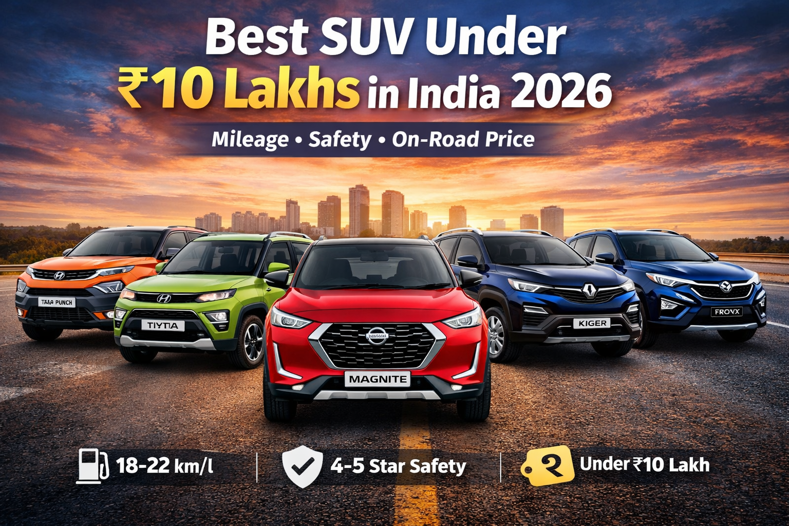 Best SUV Under ₹10 Lakhs in India 2026 (Mileage, Safety & On-Road Price)